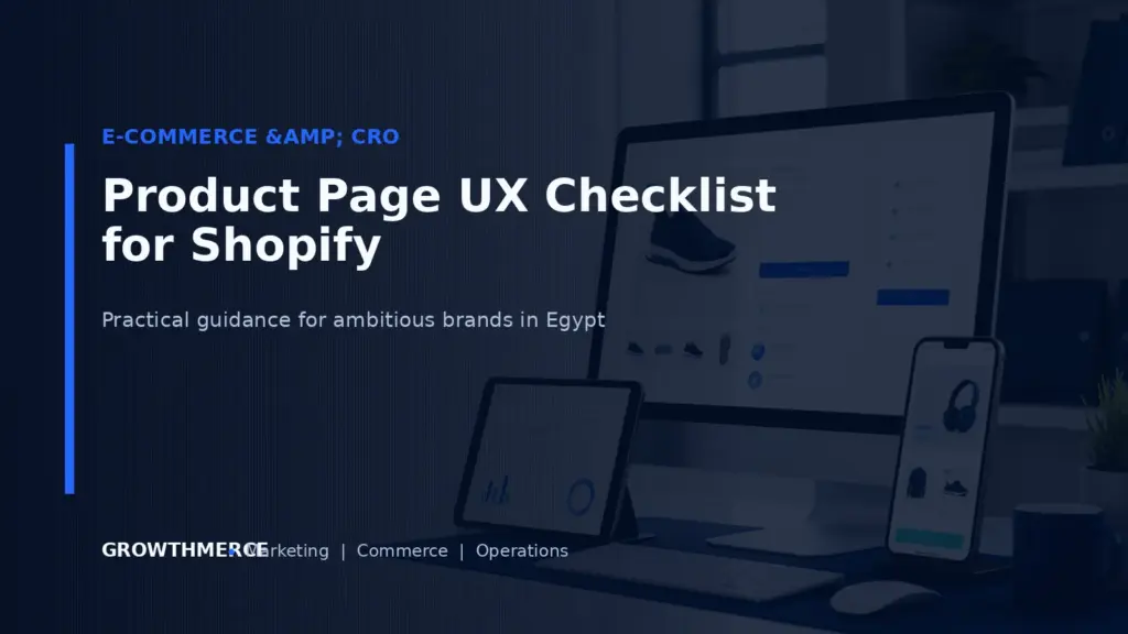 Product Page UX Checklist for Shopify — Growthmerce digital marketing agency in Egypt