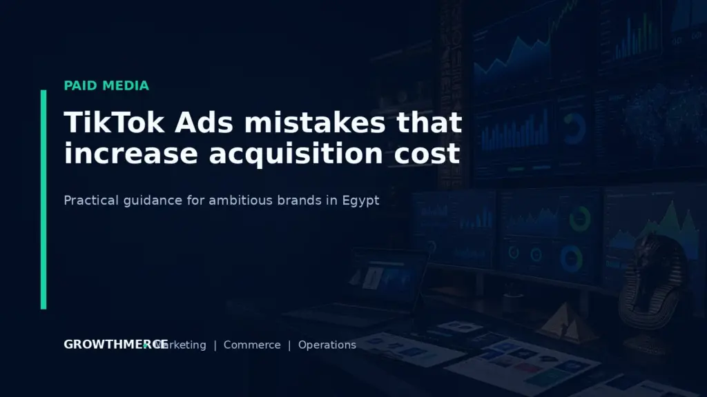 TikTok Ads mistakes that increase acquisition cost — Growthmerce digital marketing agency in Egypt