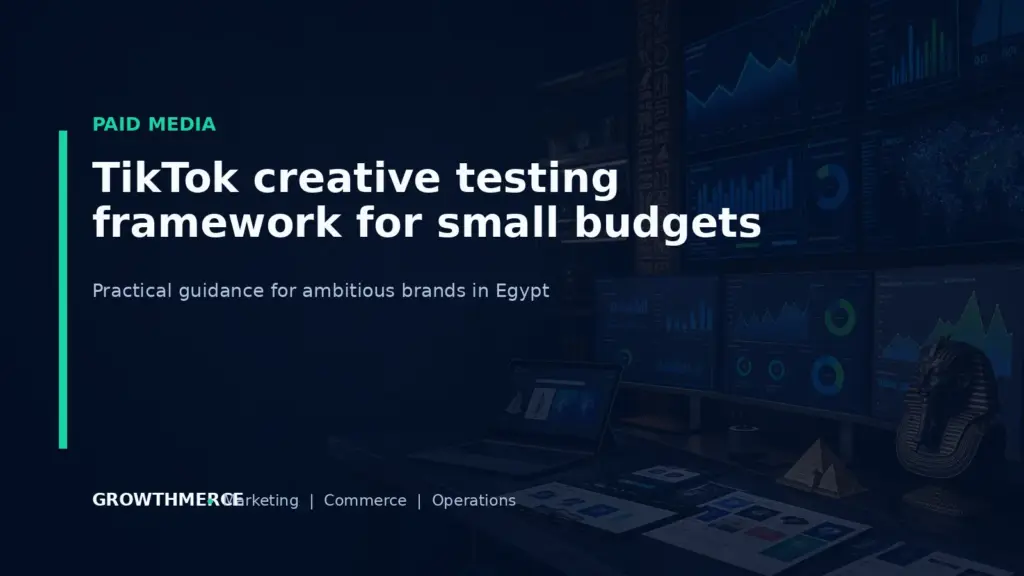 TikTok creative testing framework for small budgets — Growthmerce digital marketing agency in Egypt